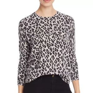 Aqua cashmere leopard print sweater